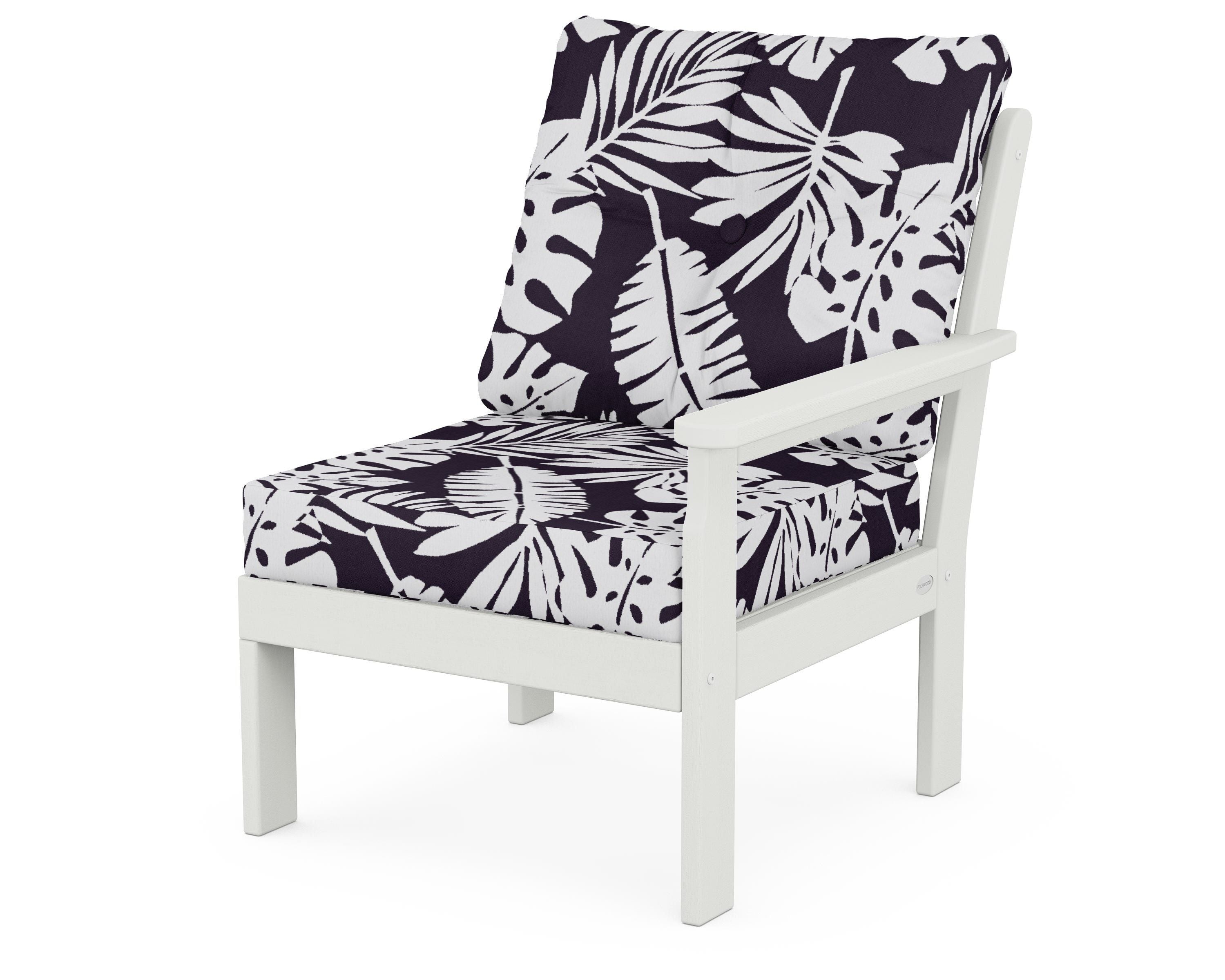 POLYWOOD® Vineyard Modular Right Arm Chair in Vintage White / Leaf Navy