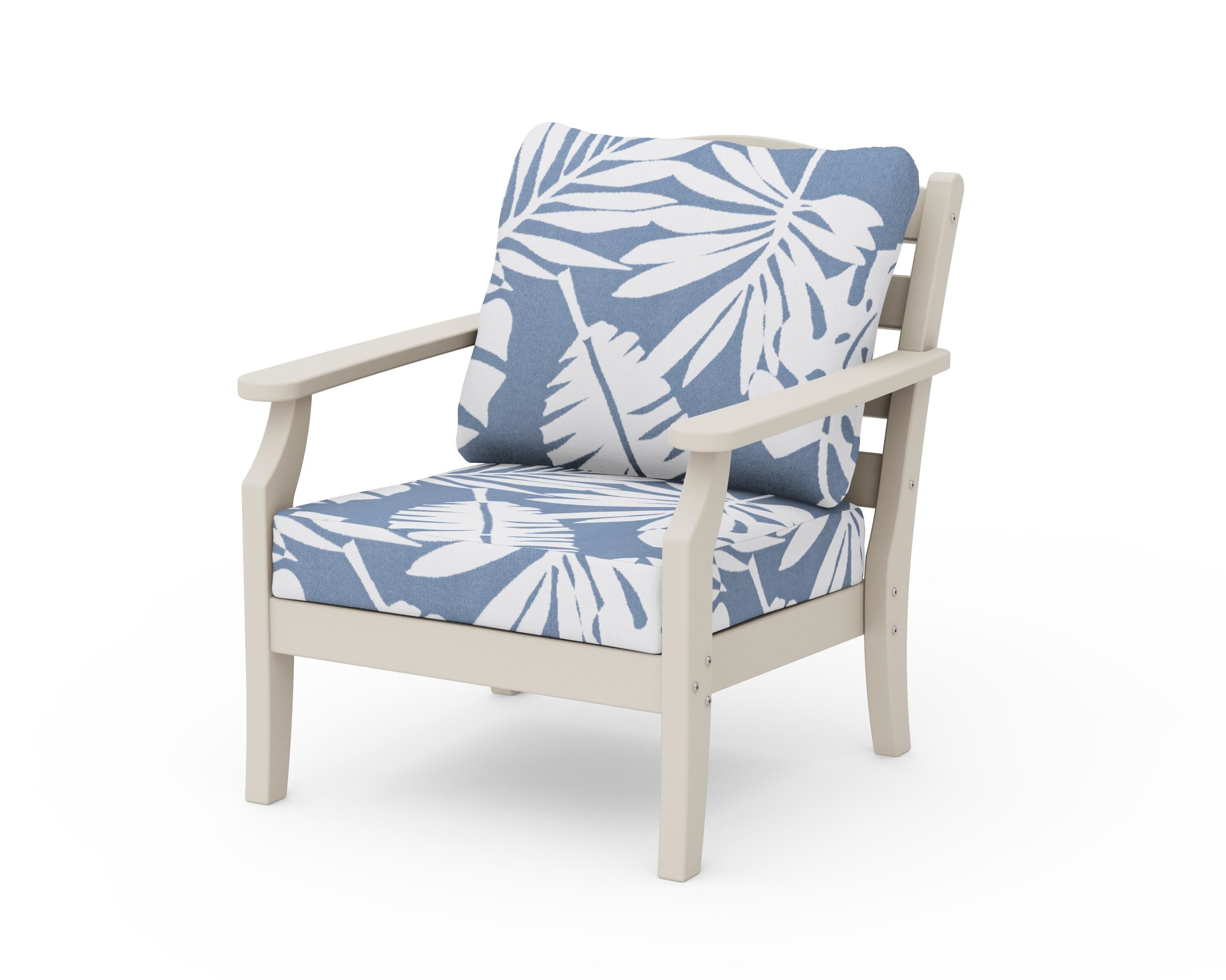 Draper James™ by  POLYWOOD® Savannah Deep Seating Chair in Sand / Leaf Sky Blue