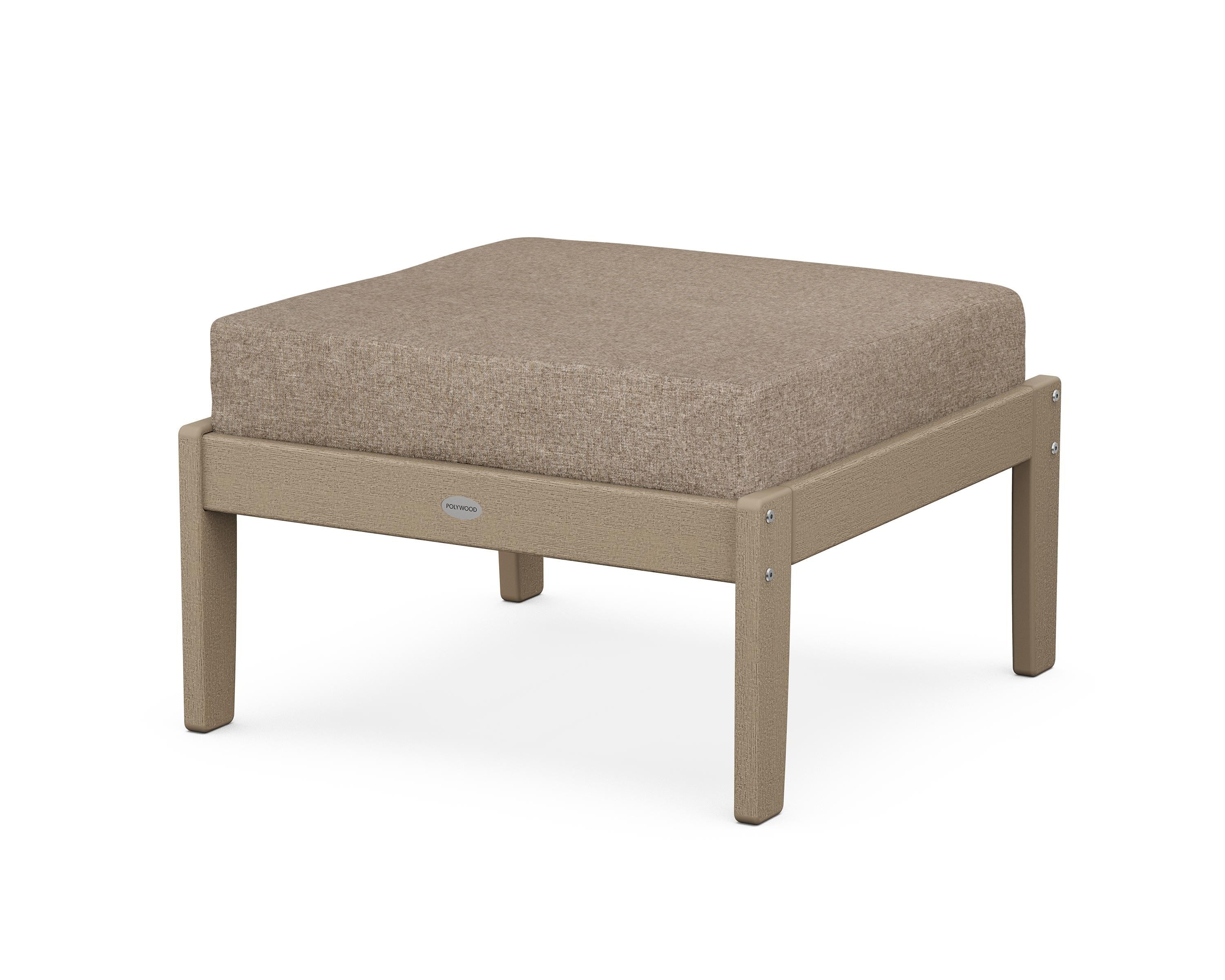 POLYWOOD® Braxton Deep Seating Ottoman in Vintage Sahara / Spiced Burlap
