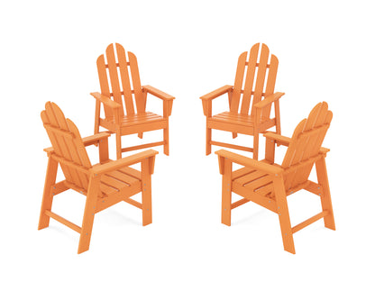POLYWOOD® Long Island 4-Piece Upright Adirondack Conversation Set in Tangerine