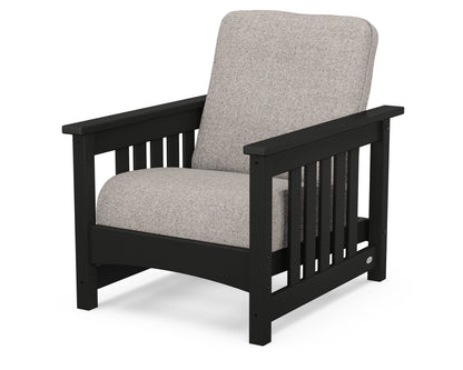 POLYWOOD® Club Mission Chair in Black / Weathered Tweed