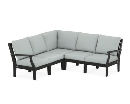 POLYWOOD® Braxton Modular 5-Piece Deep Seating Set in Black / Spa