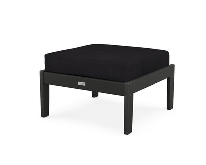 Country Living Cottage Deep Seating Ottoman in Black / Midnight Linen