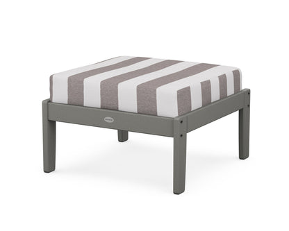 POLYWOOD® Braxton Deep Seating Ottoman in Slate Grey / Cabana Stripe Grey Mist