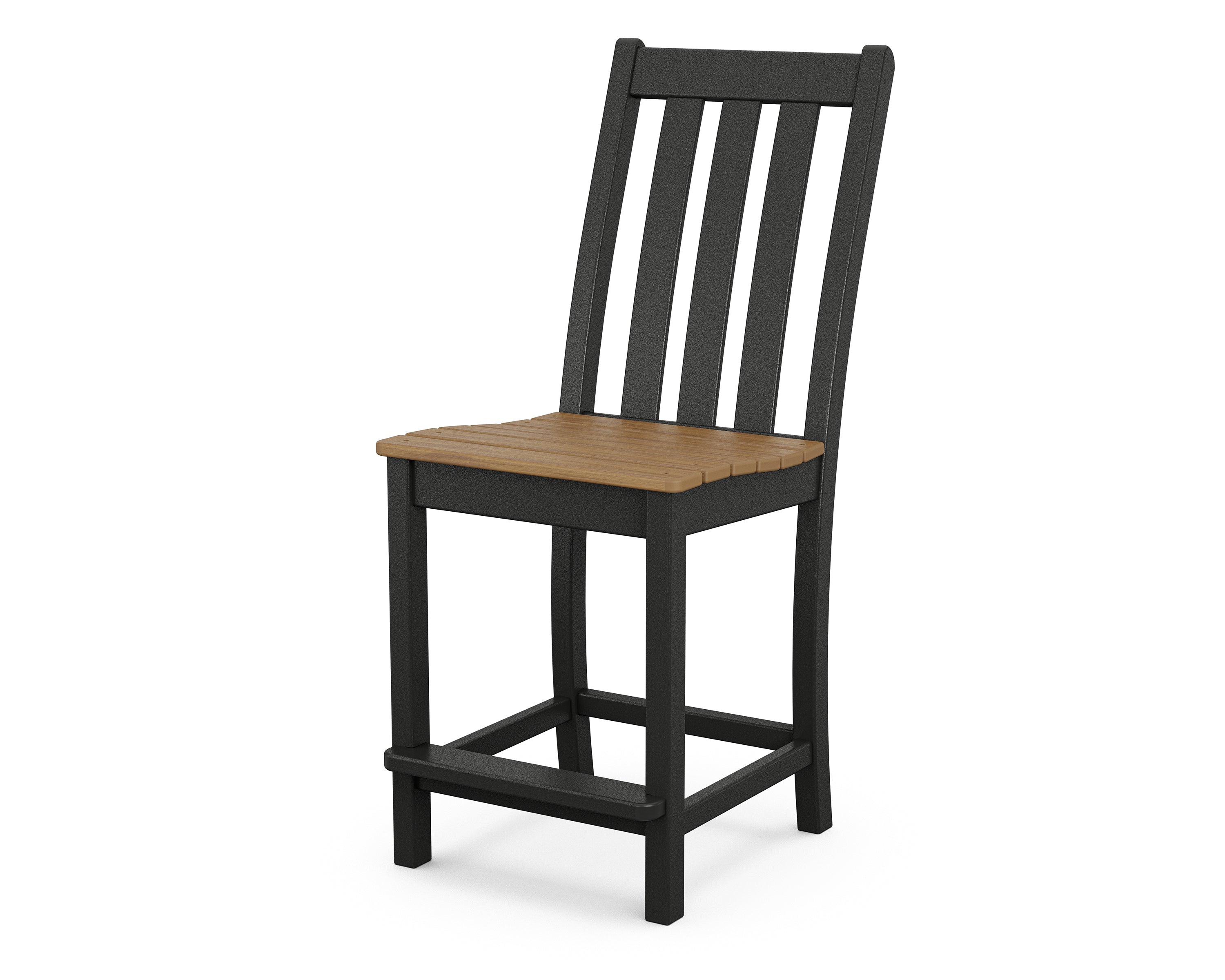 POLYWOOD® Vineyard Counter Side Chair in Black / Natural