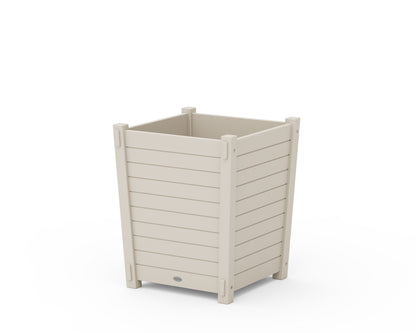 POLYWOOD® Nautical Large Tapered Square Short Planter Box in Sand