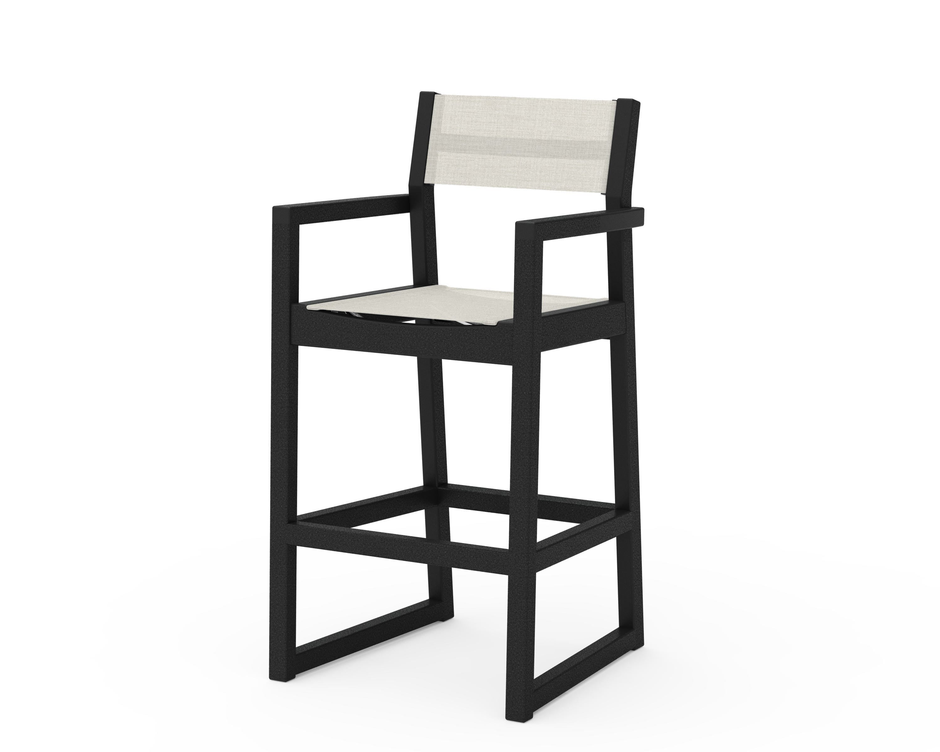 POLYWOOD® EDGE Sling Bar Arm Chair in Black / Parchment Sling