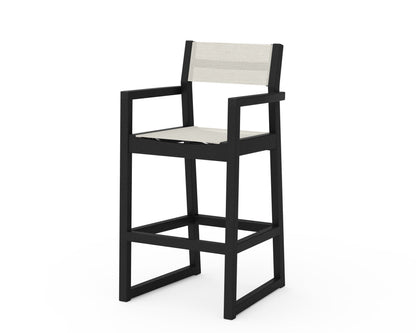 POLYWOOD® EDGE Sling Bar Arm Chair in Black / Parchment Sling