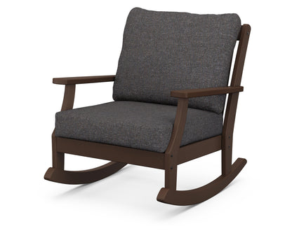 POLYWOOD® Braxton Deep Seating Rocking Chair in Mahogany / Ash Charcoal
