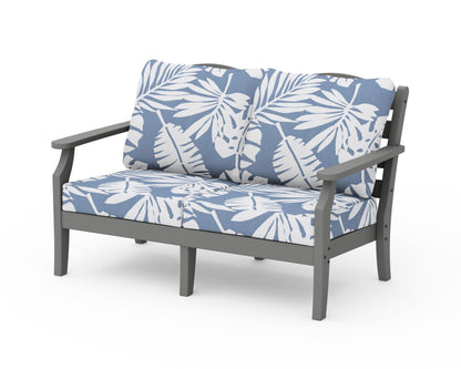 Draper James™ by  POLYWOOD® Savannah Deep Seating Loveseat in Slate Grey / Leaf Sky Blue
