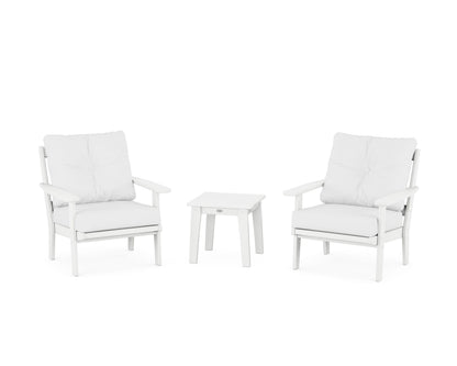 POLYWOOD® Prairie 3-Piece Deep Seating Set in White / Natural