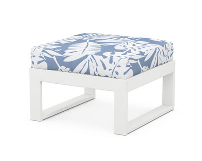 Unbranded Modular Ottoman - Modern in White / Leaf Sky Blue