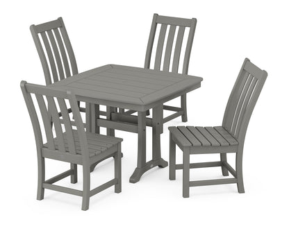 POLYWOOD® Vineyard Side Chair 5-Piece Dining Set with Trestle Legs in Slate Grey
