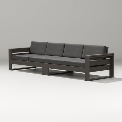 PW Designer Series Latitude Straight Sectional in Vintage Coffee / Spectrum Carbon
