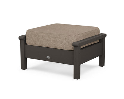 POLYWOOD® Harbour Deep Seating Ottoman in Vintage Coffee / Spiced Burlap