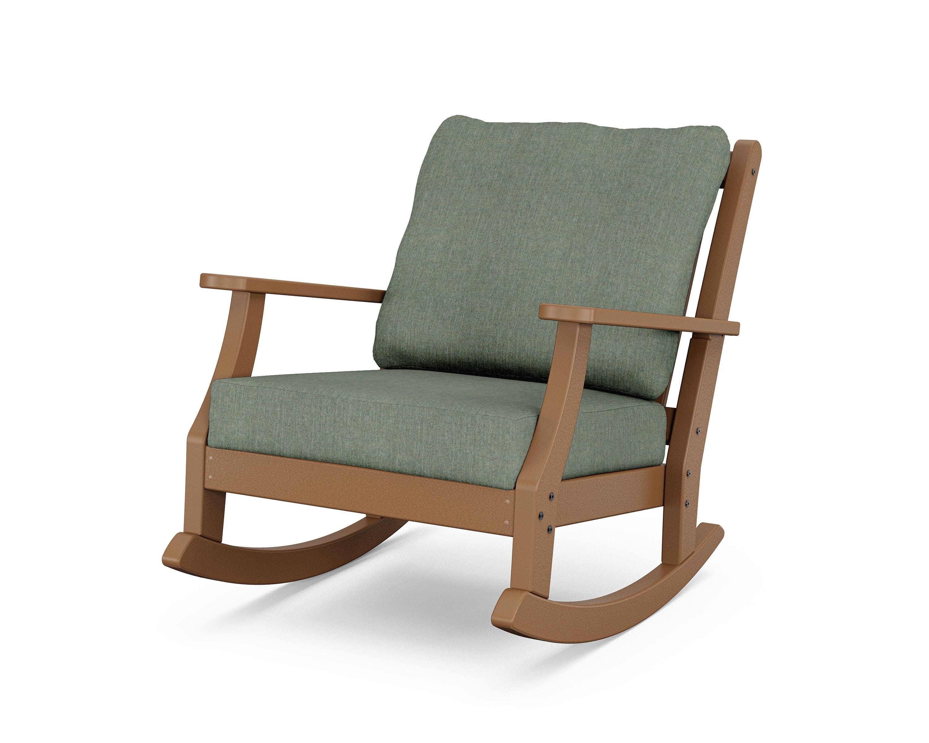 Country Living Wovendale Deep Seating Rocking Chair in Teak / Cast Sage