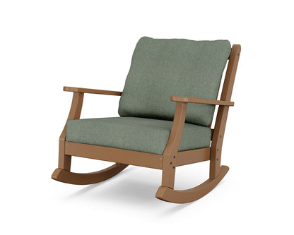Country Living Wovendale Deep Seating Rocking Chair in Teak / Cast Sage