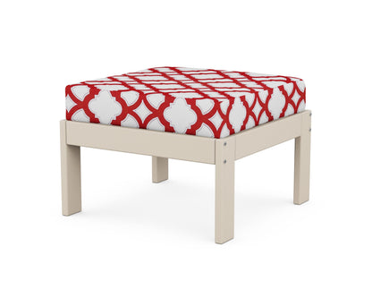 POLYWOOD® Vineyard Modular Ottoman in Sand / Trellis Crimson
