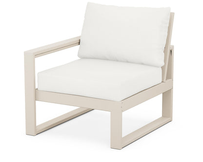 POLYWOOD® EDGE Modular Left Arm Chair in Sand / Natural Linen