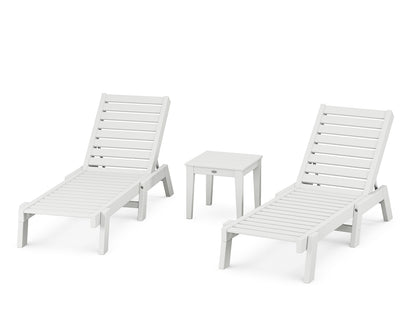 POLYWOOD® Captain Chaise 3-Piece Set in White