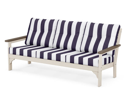 POLYWOOD® Vineyard Deep Seating Sofa in Sand / Kona / Cabana Stripe Navy