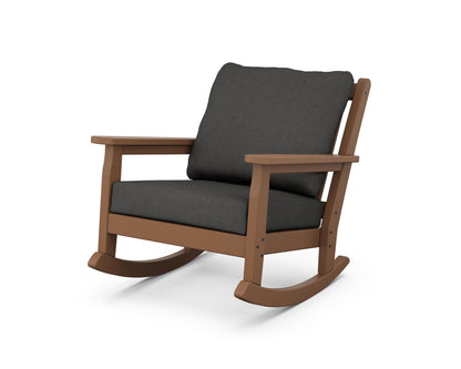 POLYWOOD® Chippendale Deep Seating Rocking Chair in Teak / Spectrum Carbon