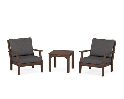 Martha Stewart by POLYWOOD® Chinoiserie 3-Piece Deep Seating Set in Mahogany / Ash Charcoal