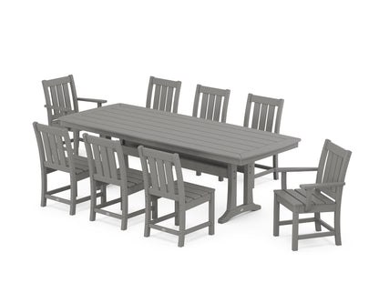 POLYWOOD® Oxford 9-Piece Dining Set with Trestle Legs in Slate Grey
