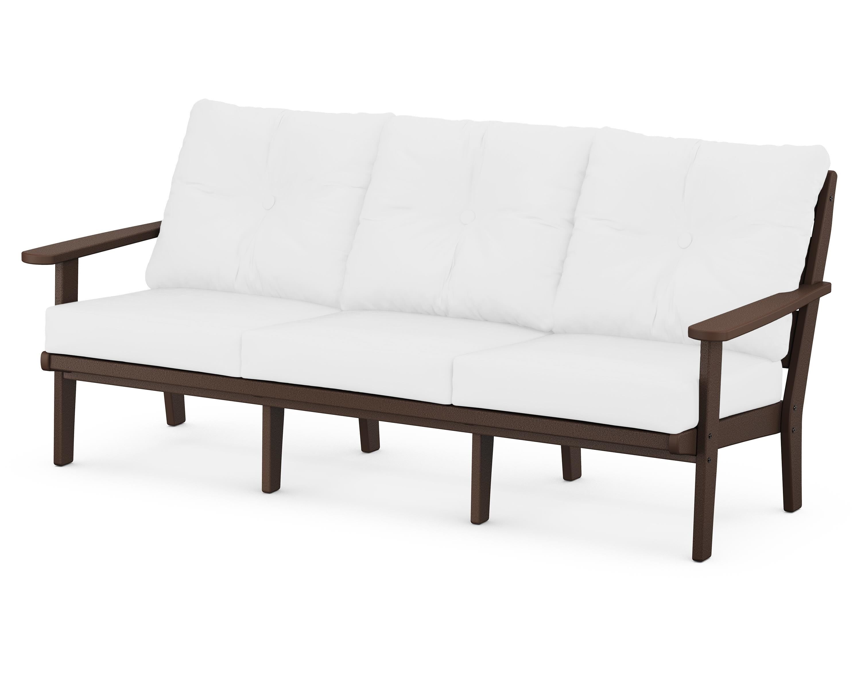 POLYWOOD® Lakeside Deep Seating Sofa in Mahogany / Natural