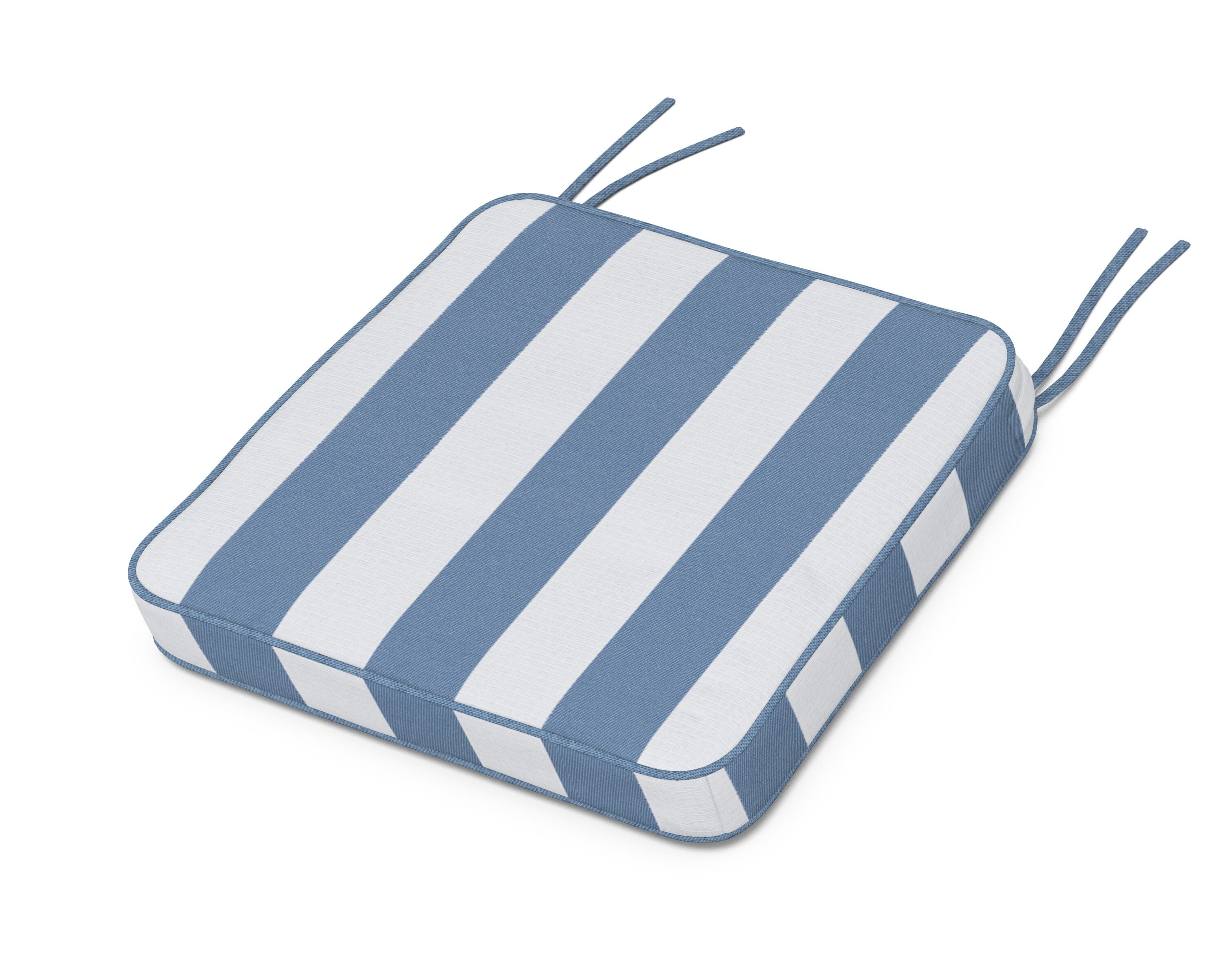 Martha Stewart by POLYWOOD® Chinoiserie Side Chair Seat Cushion in Cabana Stripe Sky Blue