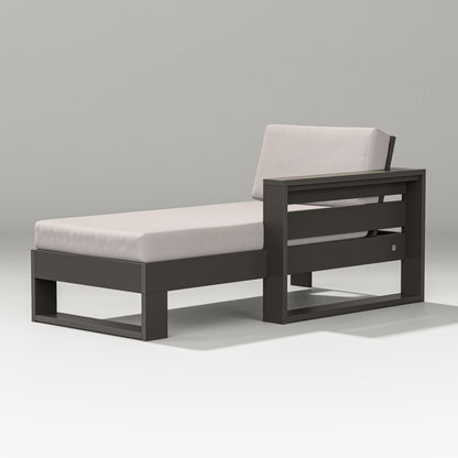 PW Designer Series Latitude Modular Right Arm Chaise in Vintage Coffee / Dune Burlap