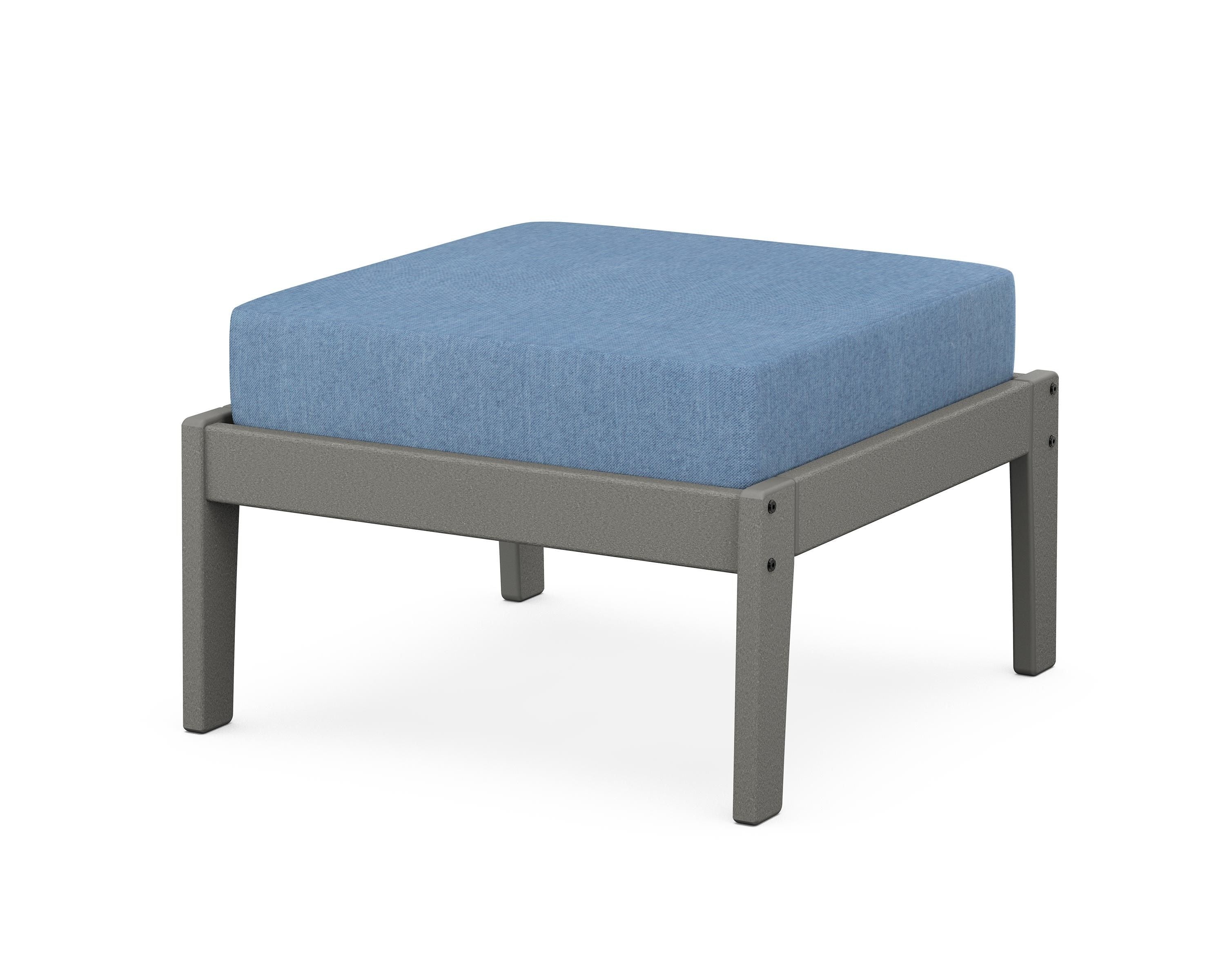 Unbranded Deep Seating Ottoman in Slate Grey / Sky Blue