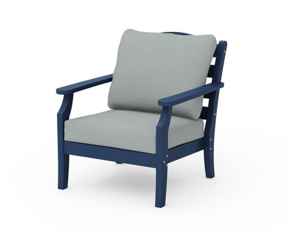 Draper James™ by  POLYWOOD® Savannah Deep Seating Chair in Navy / Spa