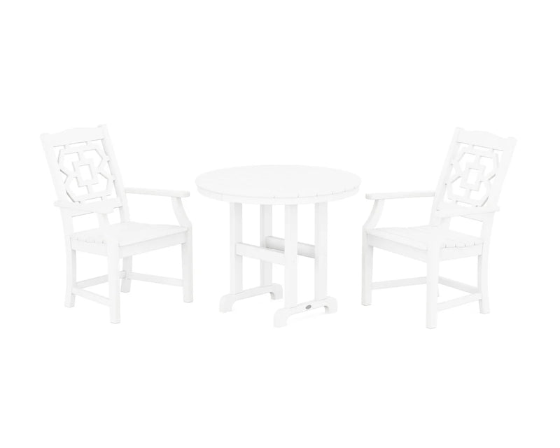 Chinoiserie 3-Piece Farmhouse Dining Set