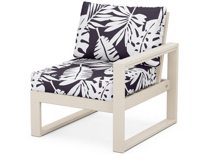 POLYWOOD® EDGE Modular Right Arm Chair in Sand / Leaf Navy