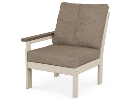 POLYWOOD® Vineyard Modular Left Arm Chair in Sand / Kona / Spiced Burlap