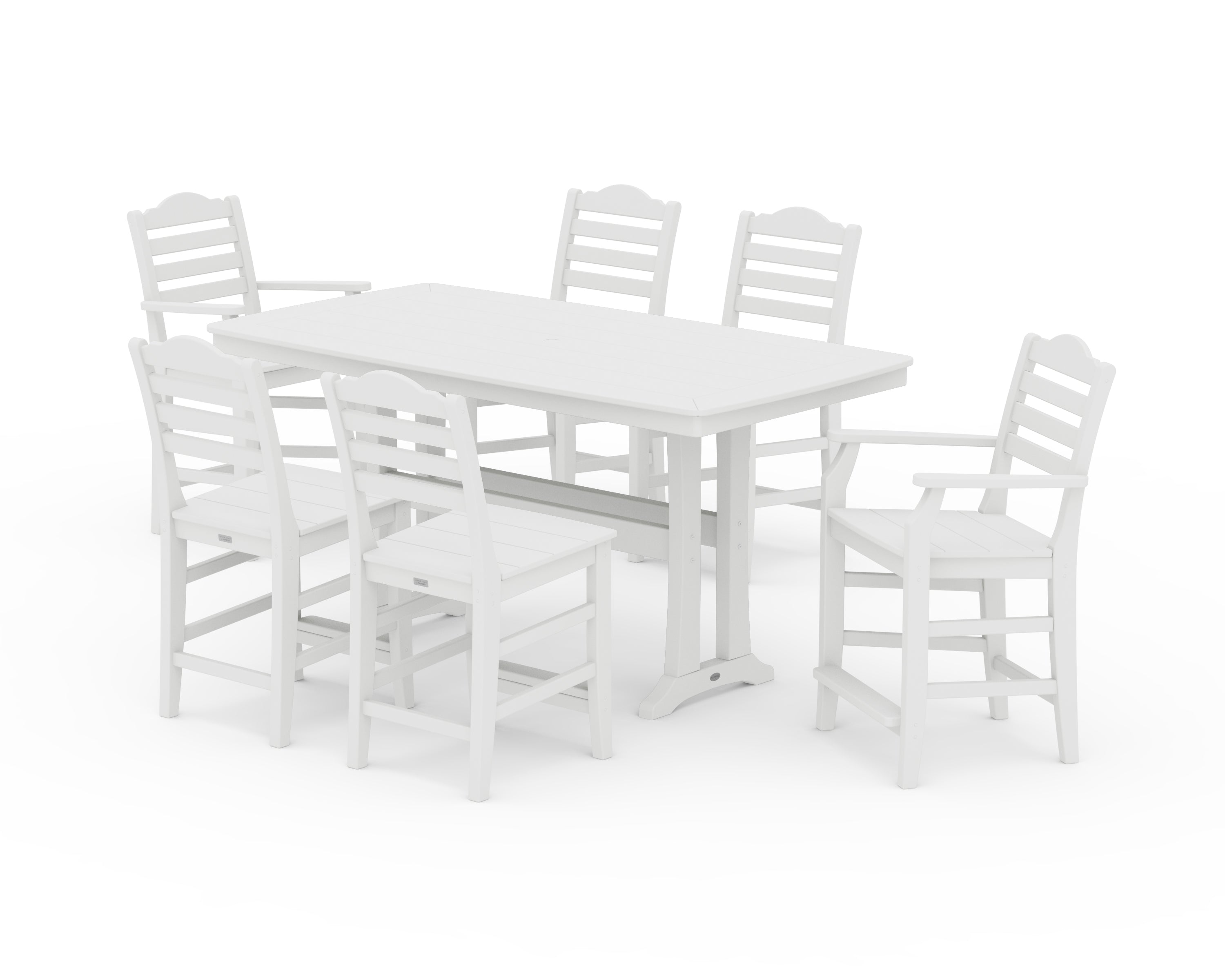 Draper James™ by  POLYWOOD® Savannah 7-Piece Counter Set with Trestle Legs in White