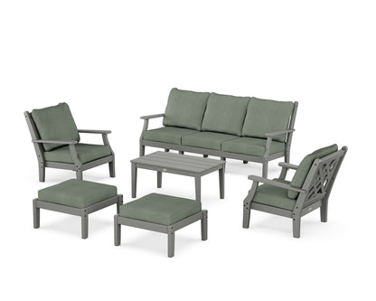 Country Living Wovendale 6-Piece Lounge Sofa Set in Slate Grey / Cast Sage