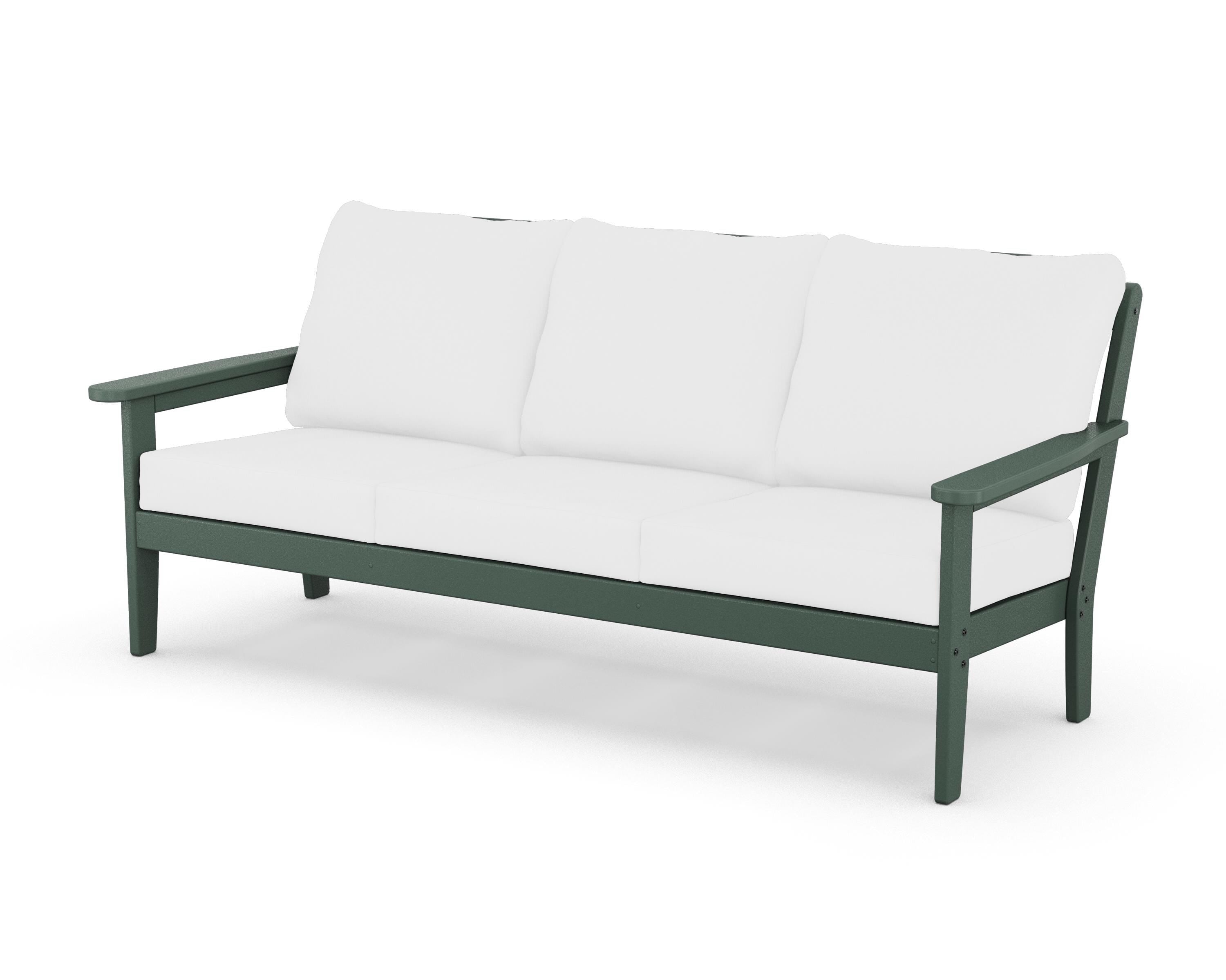 Country Living Cottage Deep Seating Sofa in Green / Natural