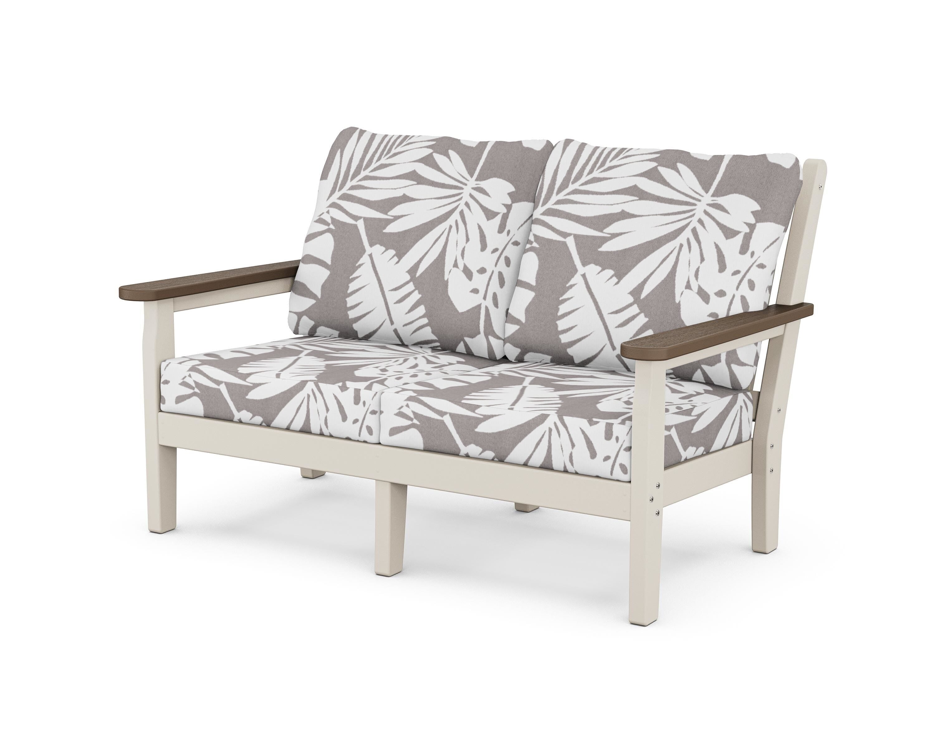 POLYWOOD® Chippendale Deep Seating Loveseat in Sand / Kona / Leaf Grey Mist