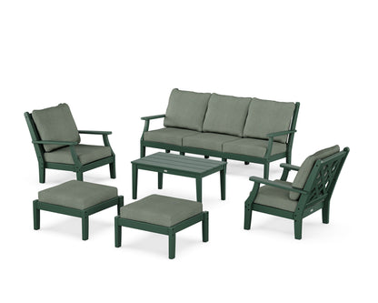 Country Living Wovendale 6-Piece Lounge Sofa Set in Green / Cast Sage