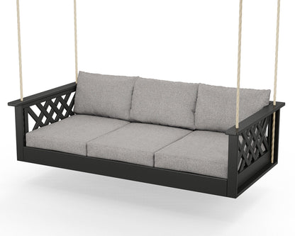 Country Living Wovendale Daybed Swing in Black / Grey Mist