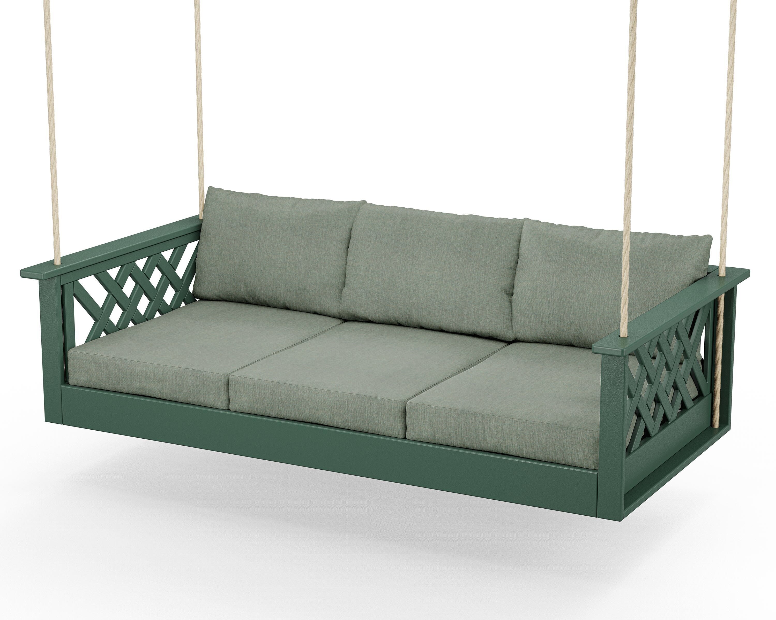 Country Living Wovendale Daybed Swing in Green / Cast Sage