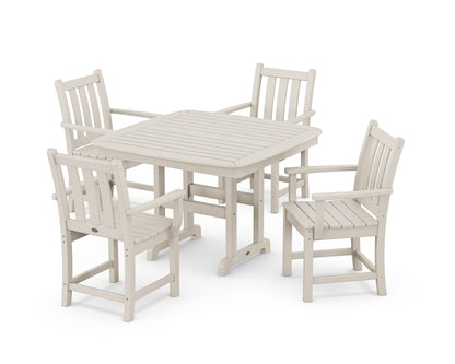 POLYWOOD® Traditional Garden 5-Piece Dining Set with Trestle Legs in Sand