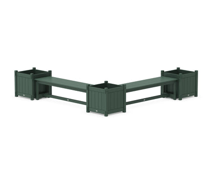 POLYWOOD® 60" Vineyard L- Shaped Planter Bench Corner Set - Large in Green