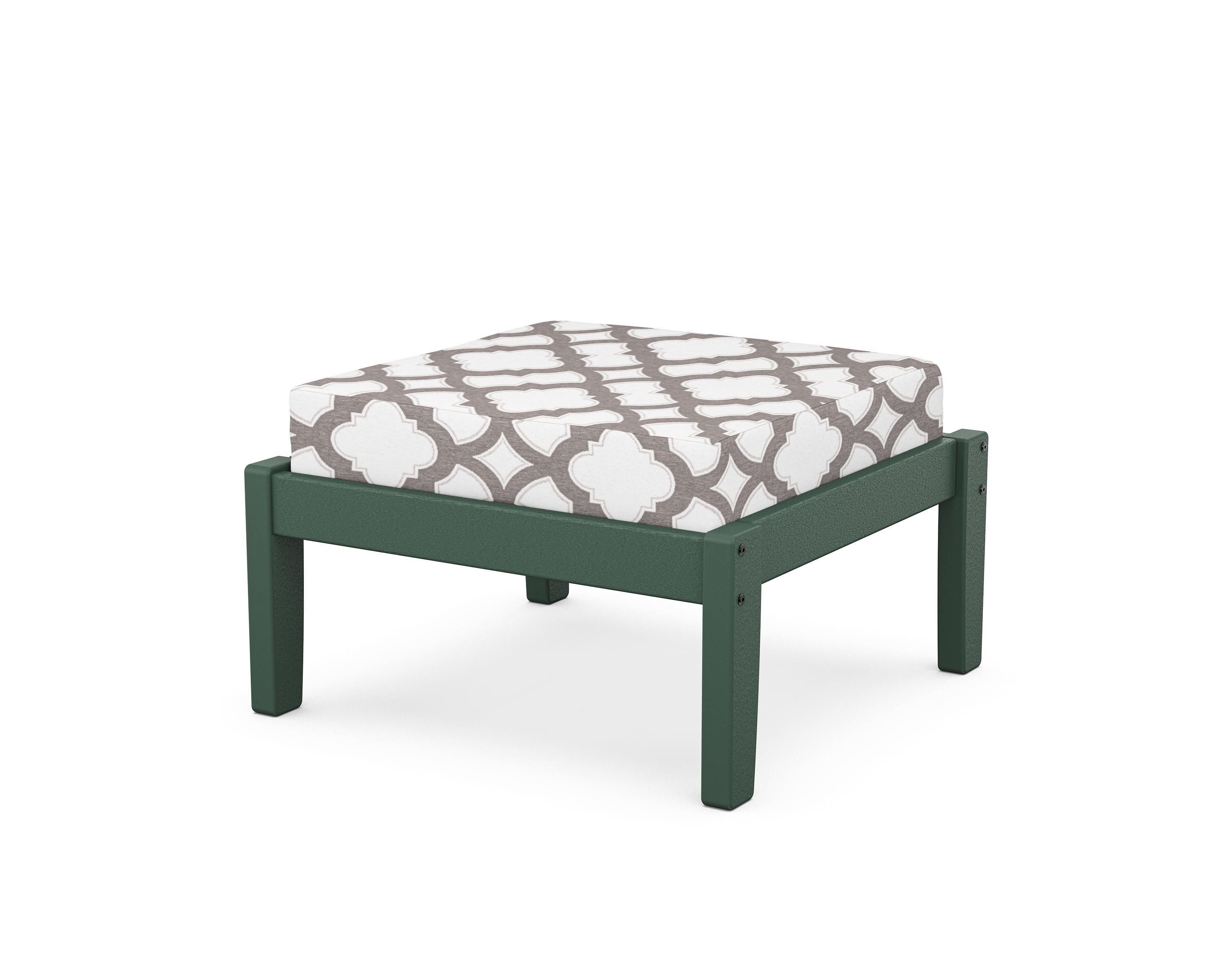 Unbranded Deep Seating Ottoman in Green / Trellis Grey Mist