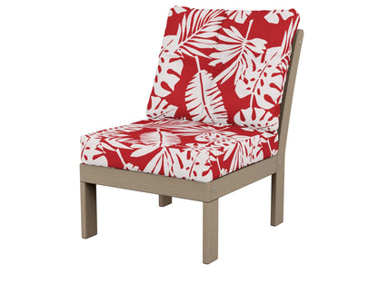 POLYWOOD® Vineyard Modular Armless Chair in Vintage Sahara / Leaf Crimson