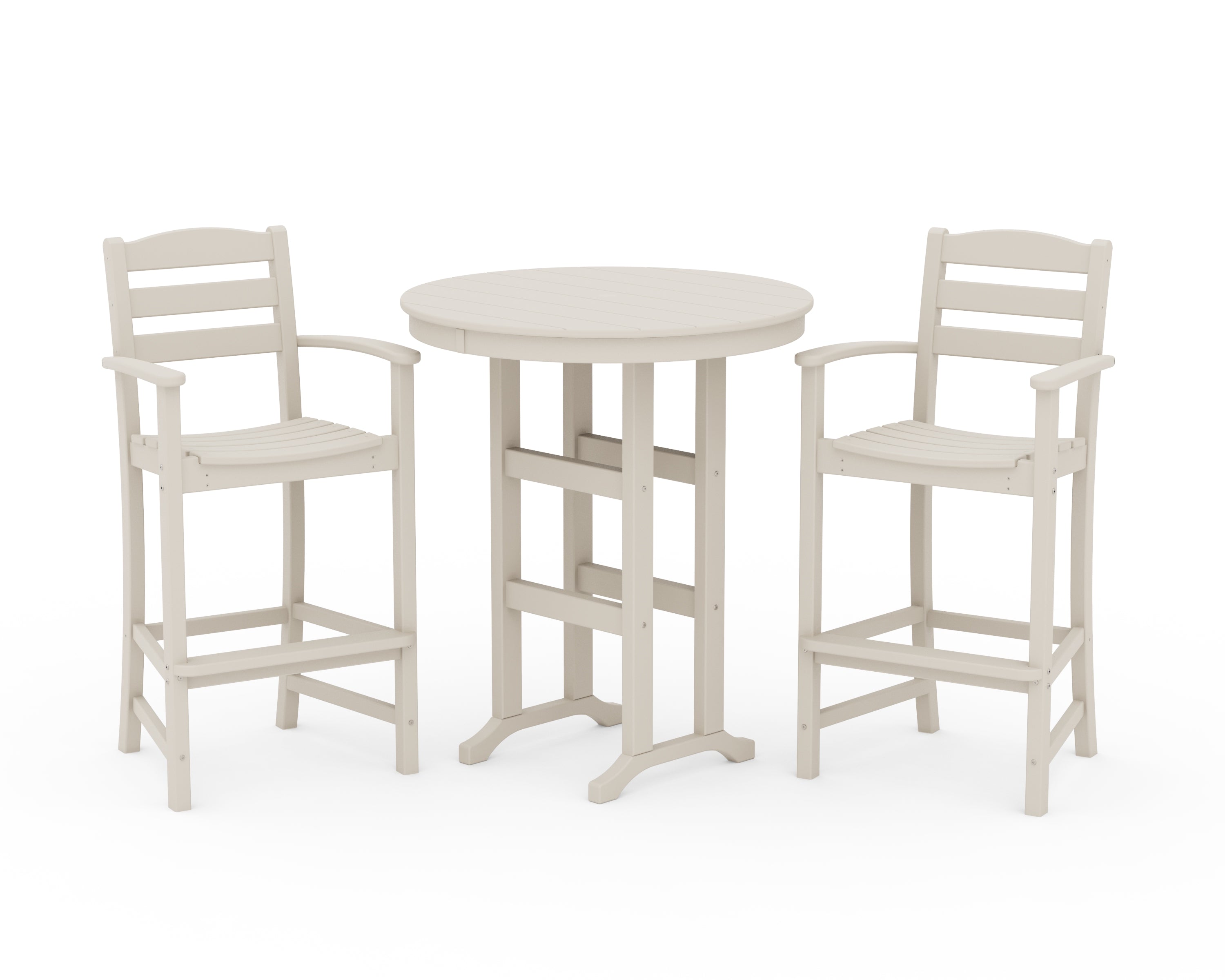 POLYWOOD® La Casa Café 3-Piece Round Farmhouse Bar Set in Sand