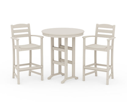 POLYWOOD® La Casa Café 3-Piece Round Farmhouse Bar Set in Sand