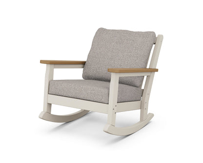 POLYWOOD® Chippendale Deep Seating Rocking Chair in Sand / Natural / Weathered Tweed